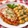 Chicken Parmesan with Brown Butter Sage Gnocchi and side Ceasar Salad