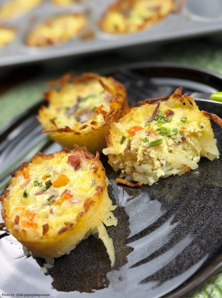 loaded hash brown break muffins